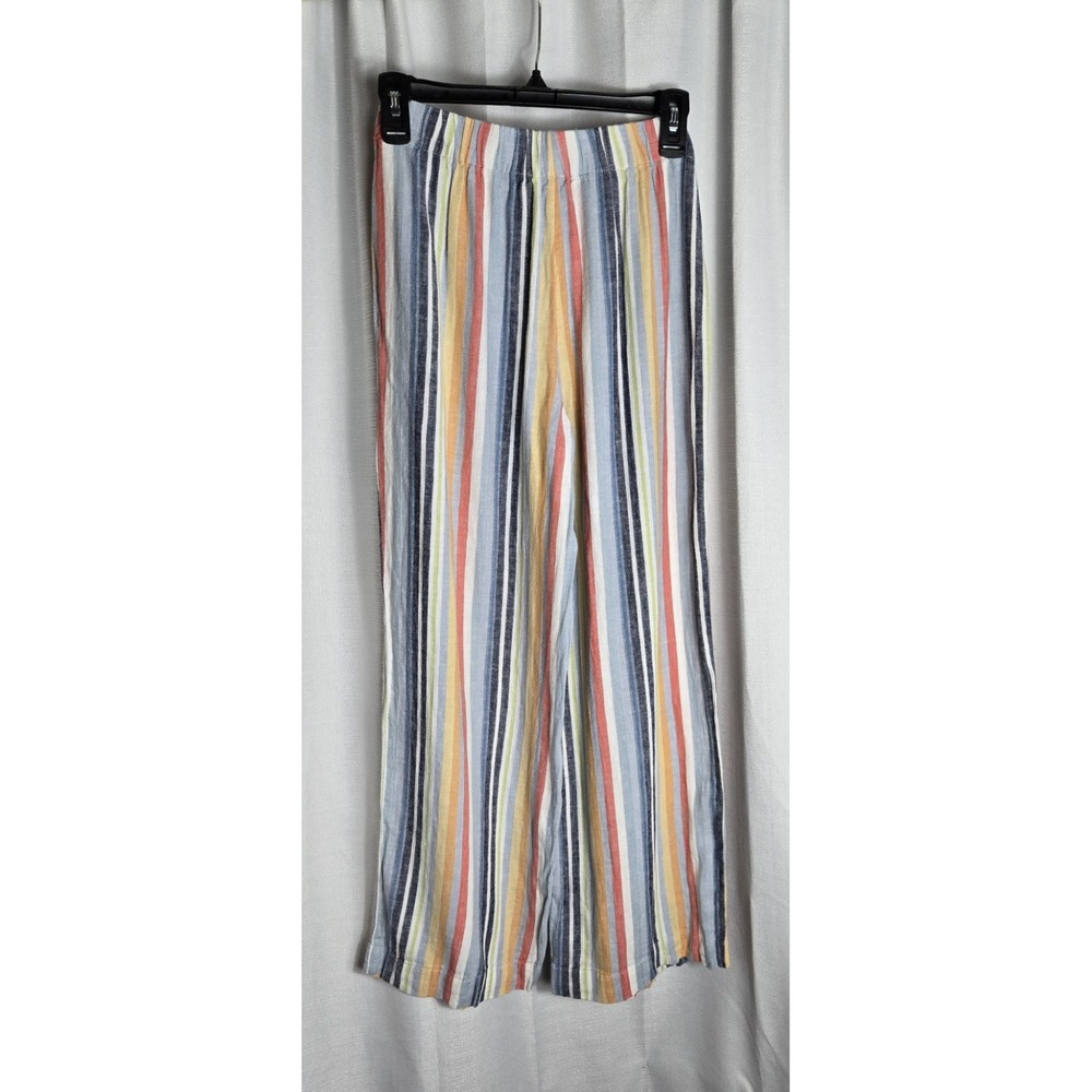 Laundry by Shelli Segal Pants Womens S Linen Wide Leg Striped Boho Chic Relaxed - Picture 5 of 15